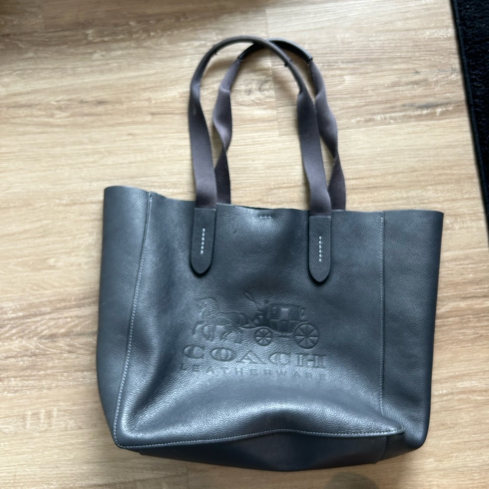 Coach Navy Leather Tote